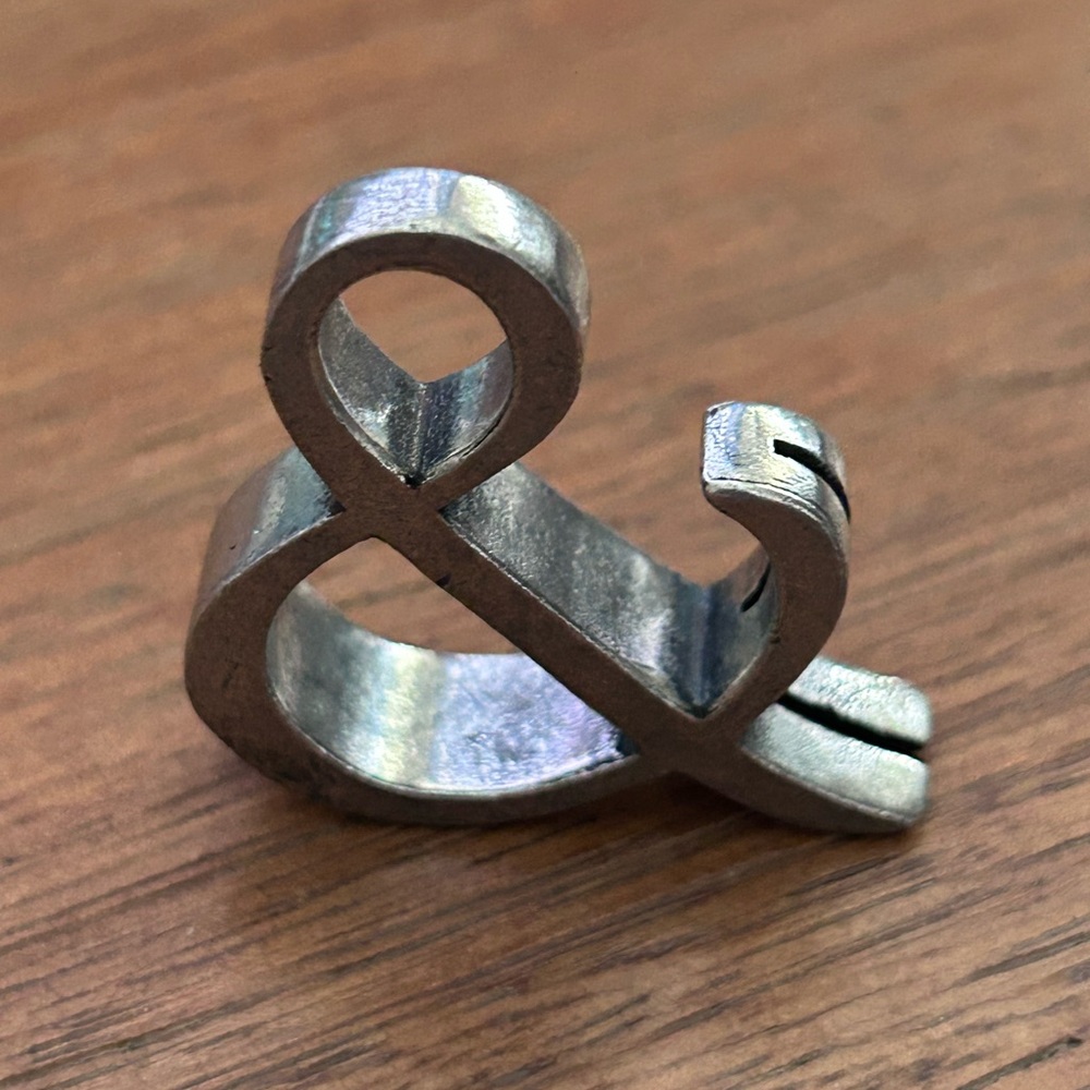 Mary & Martha Ampersand Pewter Placecard Holders Set of 4 New in Pack